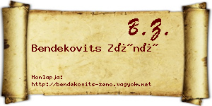 Bendekovits Zénó névjegykártya